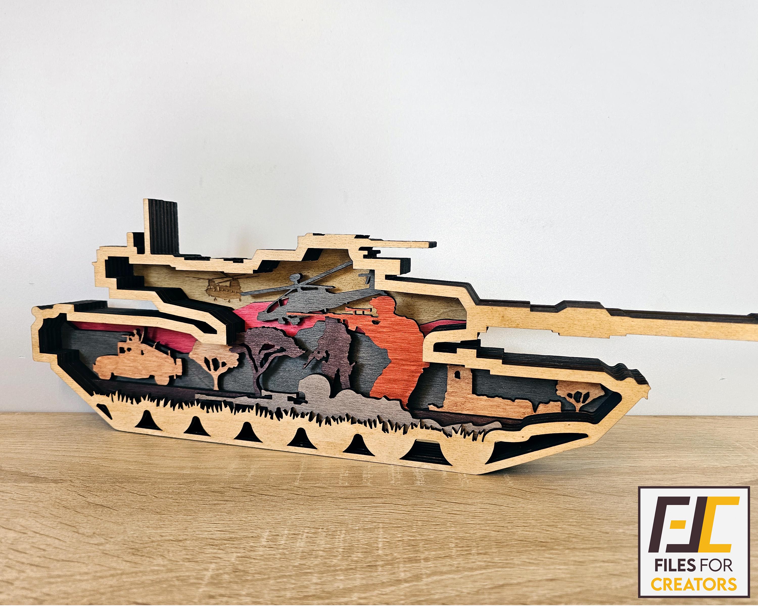 Tank Laser Cut SVG, DXF File - Instant Download for DIY Woodworking ...