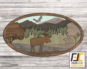 Laser Cut Forest Scene: CNC Files, Glowforge Ready (SVG, DXF)