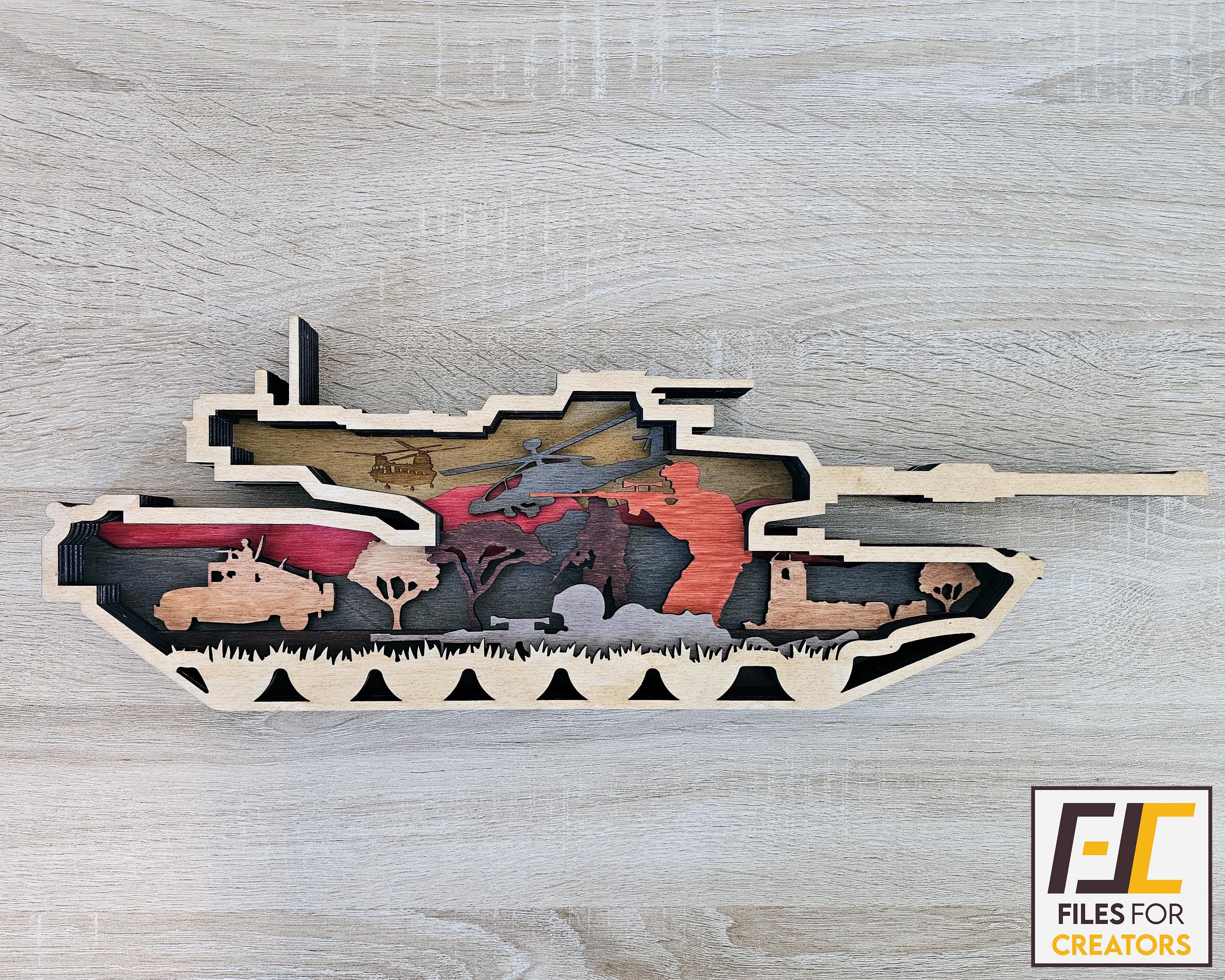 Tank Laser Cut SVG, DXF File - Instant Download for DIY Woodworking ...