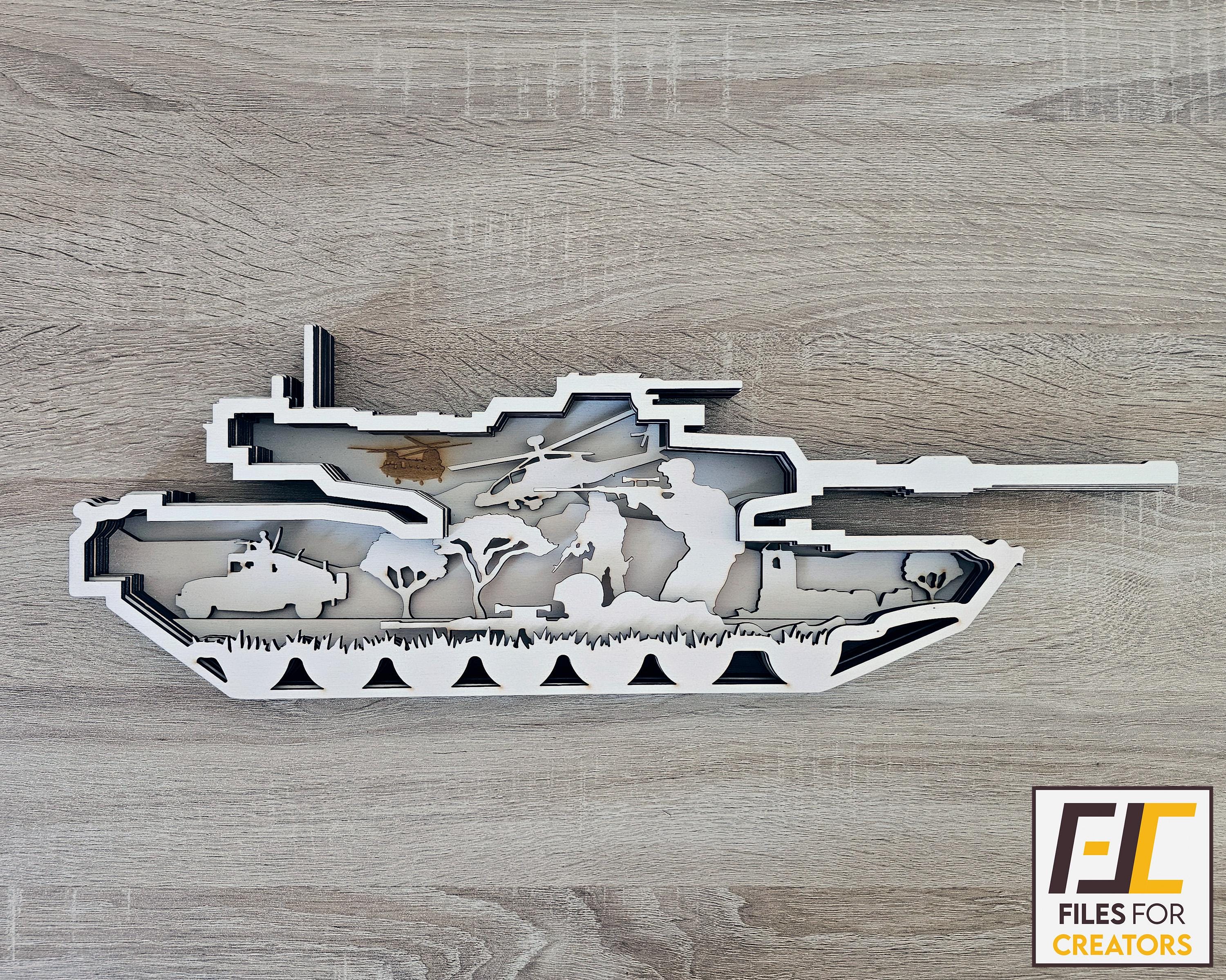 Tank Laser Cut SVG, DXF File - Instant Download for DIY Woodworking ...