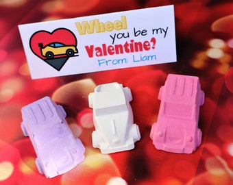 Valentine's Day Race Car Sidewalk Chalk Class Party - Valentine's Day Gift for Boys, from Boys, Student Classmate Gift, Valentine's Party