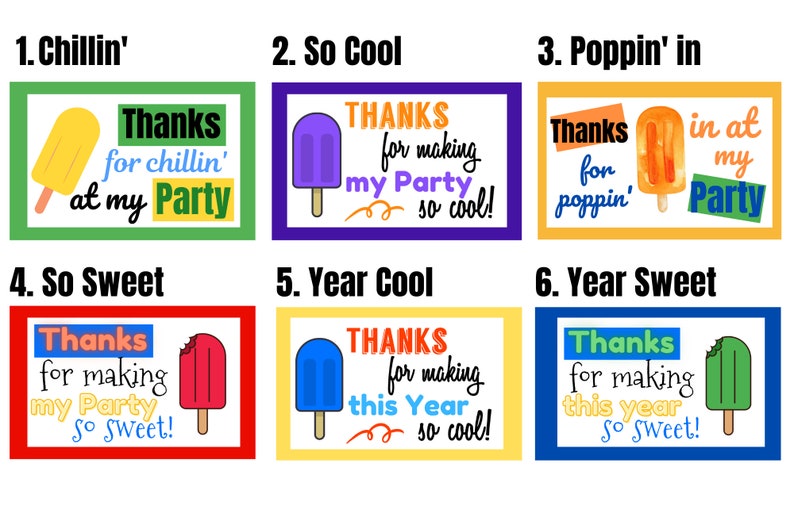 JUMBO Popsicle Party Favor Sidewalk Chalk End of Year Class Gift, Kids Summer Birthday, Beach Party, Too Two Cool Party image 8