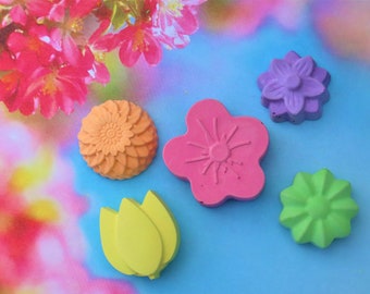 FLOWER POWER Mini Sidewalk Chalk Party Favors - Flower Theme, Groovy One, Onederful, First Second Birthday, Two Groovy Party, Spring Retro