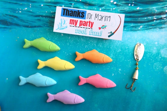 Gone Fishing Fish Sidewalk Chalk Party Favors Summer Birthday Party Gifts  for Kids, First Birthday, the Big One, End of Year Class Gift 
