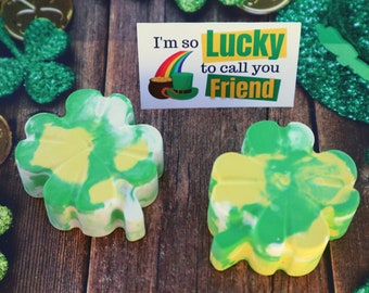 JUMBO St. Patrick's Day Sidewalk Chalk - Shamrocks, 4 Leaf Clover Party Favors-Parent/ Teacher St. Patrick's Gift-Leprechaun Gift