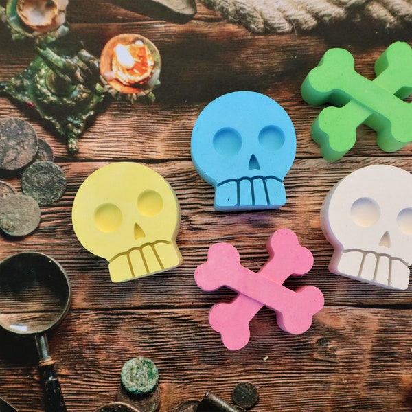 Pirate Party Favor Skull and Crossbones Sidewalk Chalk - Pirate Birthday, Treasure Hunt Prize, Boy Birthday Party Favors, Pirate Booty