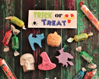 Halloween Party Kids Trick or Treat Sidewalk Chalk - Allergy Friendly Halloween, Teal Pumpkin, Halloween Party Favors, Spooktacular Carnival