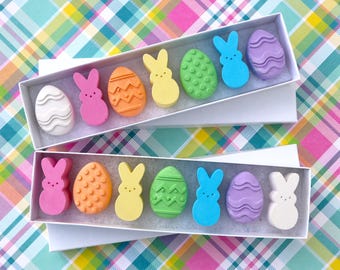 Easter Egg Peep Mini Sidewalk Chalk - Basket Stuffer from Easter Bunny, Sunday School Gift for Kids, Egg Hunt Party Favor, Easter Class Gift