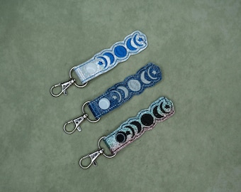 Moon Phases Keychain | Lunar Cycle Accessory | Witchy Gift | Celestial Keychain