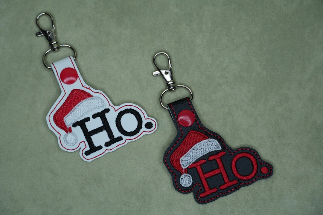 HO Santa Hat Keychain • Funny Christmas Keychain • Holiday Stocking ...