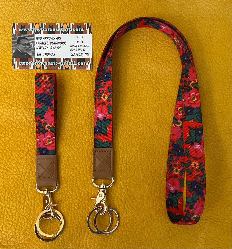 Masani Kokum Floral Printed Lanyard & Keychain Etsy