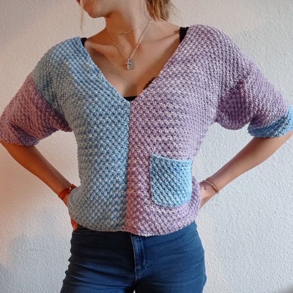 Zweifarbiger Sommerpullover