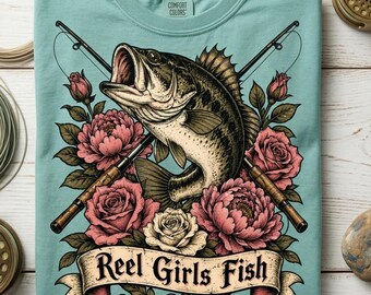 Vintage tatueringsrulle flickor fisk PNG sublimeringsdesign, blommig fiskeflicka skjorta grafik (digital nedladdning)