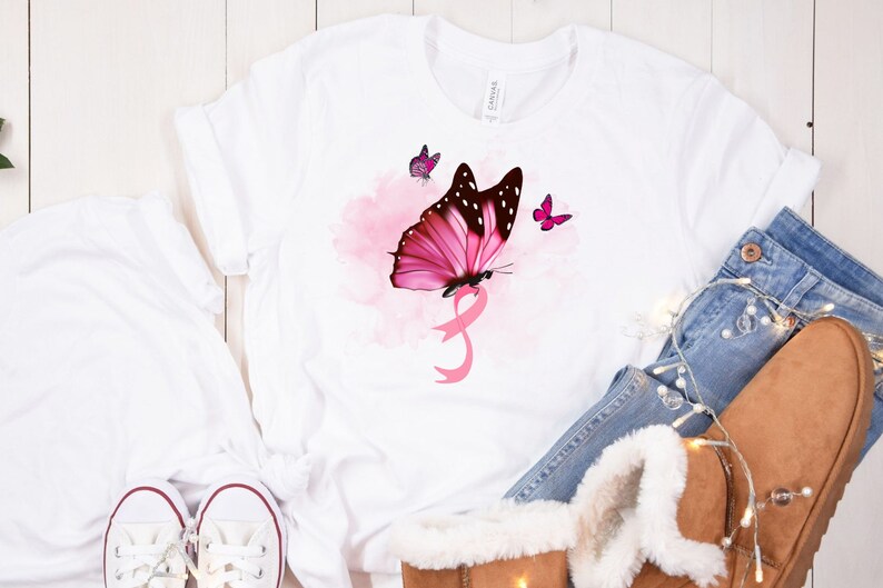 Breast Cancer Butterfly Sublimation Pink Breast Cancer - Etsy