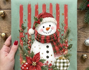 ストライプ柄のクリスマススノーマンPNG昇華プリントデザイン、居心地の良い冬のホリデーシャツ用グラフィック（デジタルダウンロード）