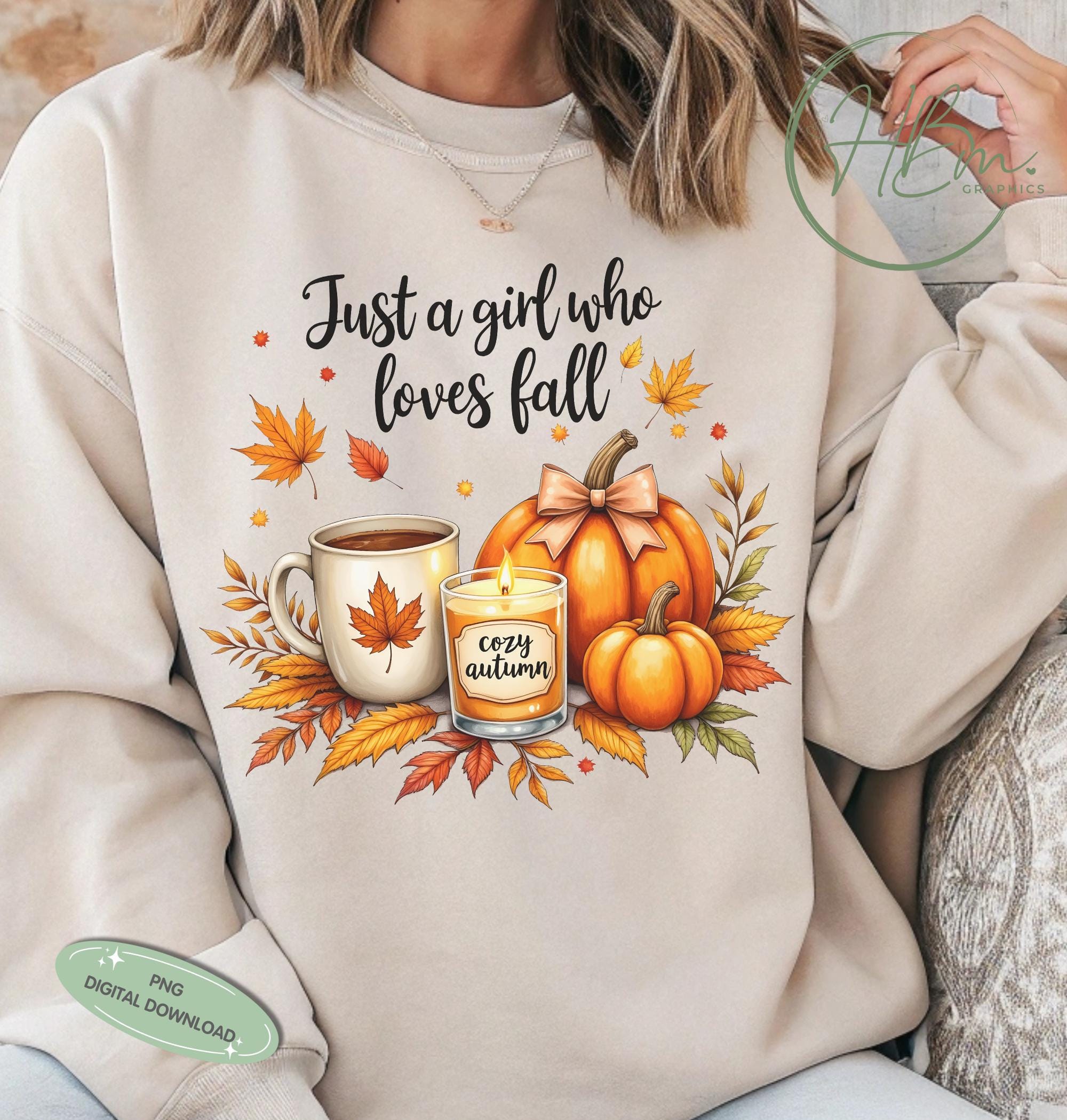 Sweat-shirt Femme 'Just A Girl Who Loves Fall' - Manches Longues, Motif Feuille D'Érable Et Café - Décontracté, Confortable