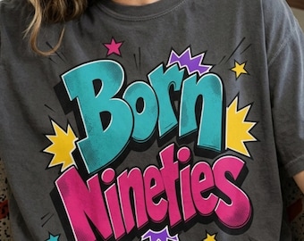 Projekt sublimacji PNG z lat 90., grafika typograficzna z lat 90., projekt koszulki neonowej z nostalgią Y2K (pobranie cyfrowe)