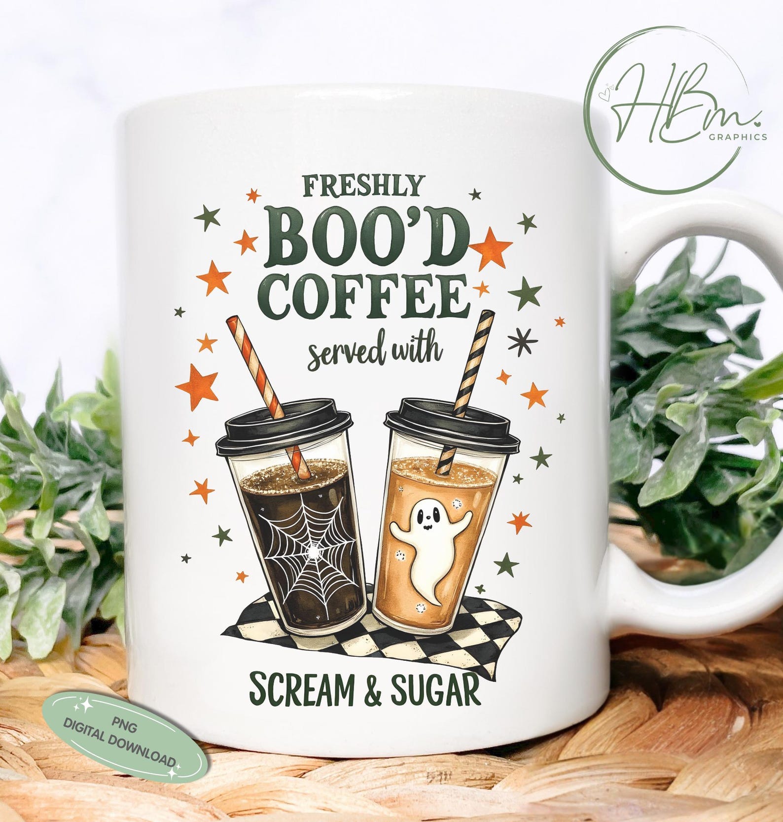 Freshly Boo’d Coffee PNG, Halloween Coffee Shirt Design, Cute Ghost ...