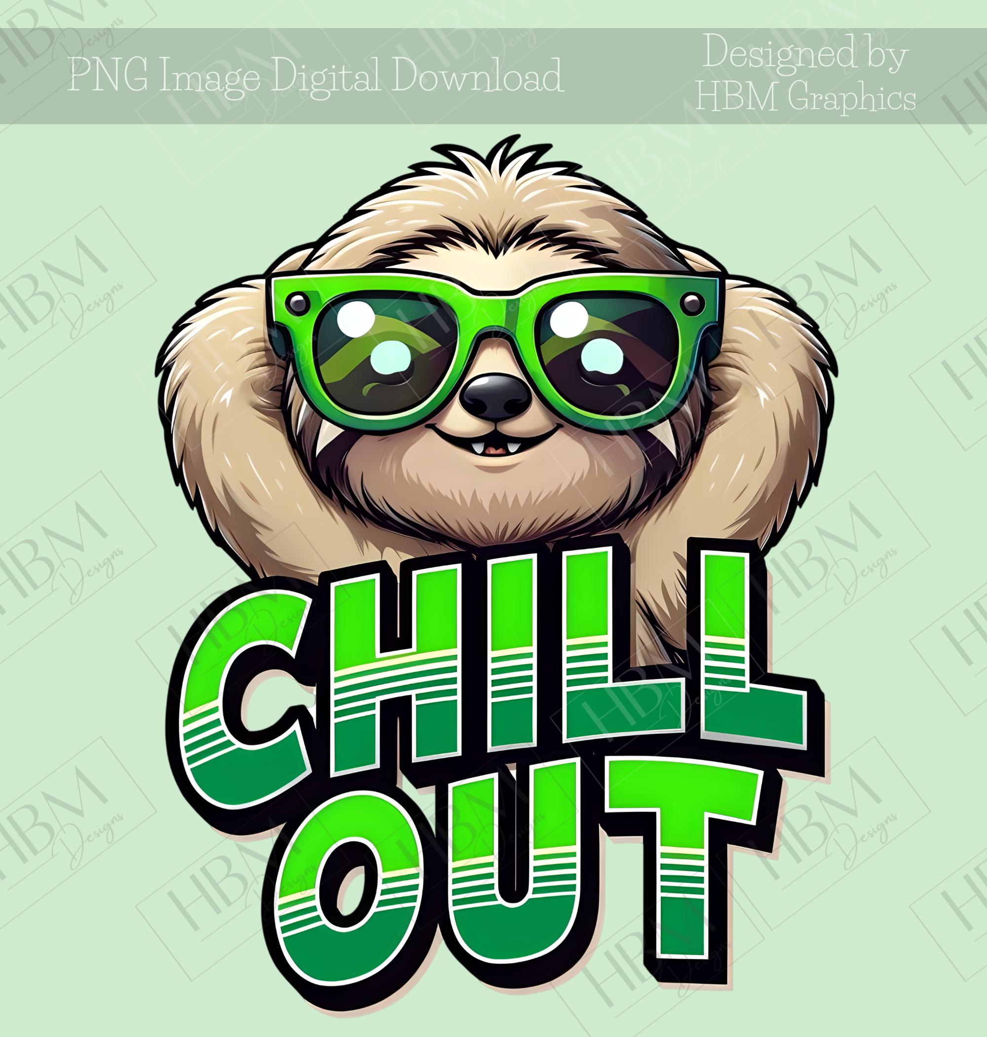 Funny Sloth PNG, Chill Out Digital Clipart, Cute Lazy Animal Graphics ...