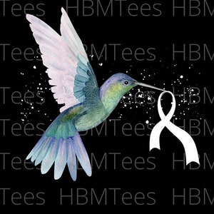 Hummingbird, Sublimation, Lung cancer, white, Lung Cancer Awareness, lung Cancer Awareness Month, PNG Instant Download