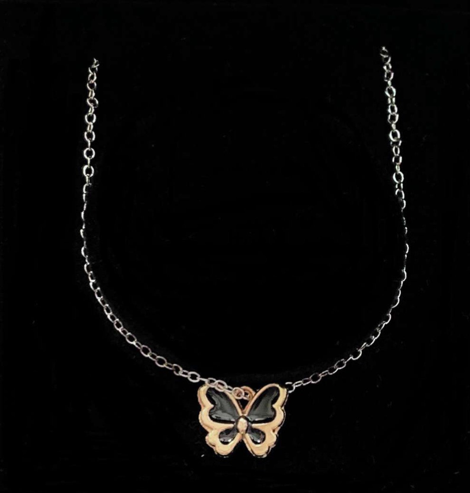 Gold Chain Butterfly Necklace Etsy