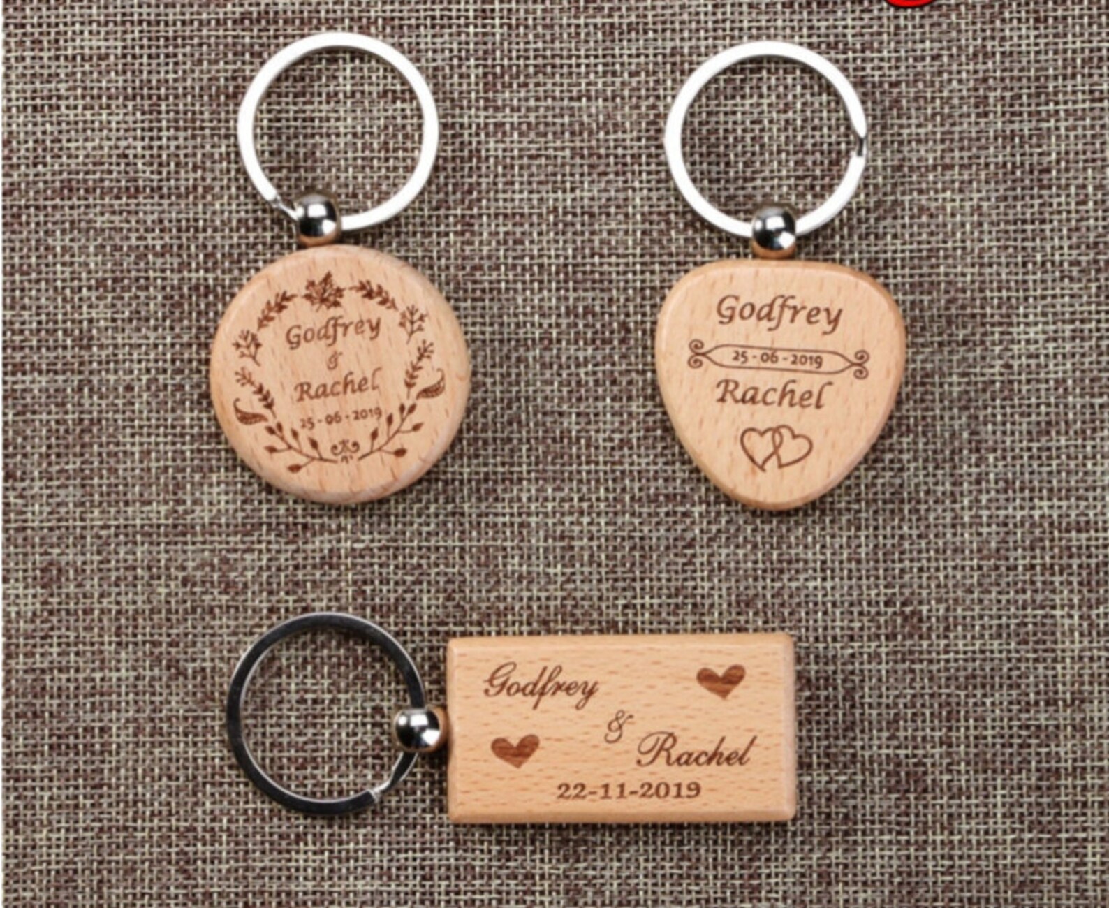 Laser Cut Wooden Hotel Keychain - Home Sweet Home