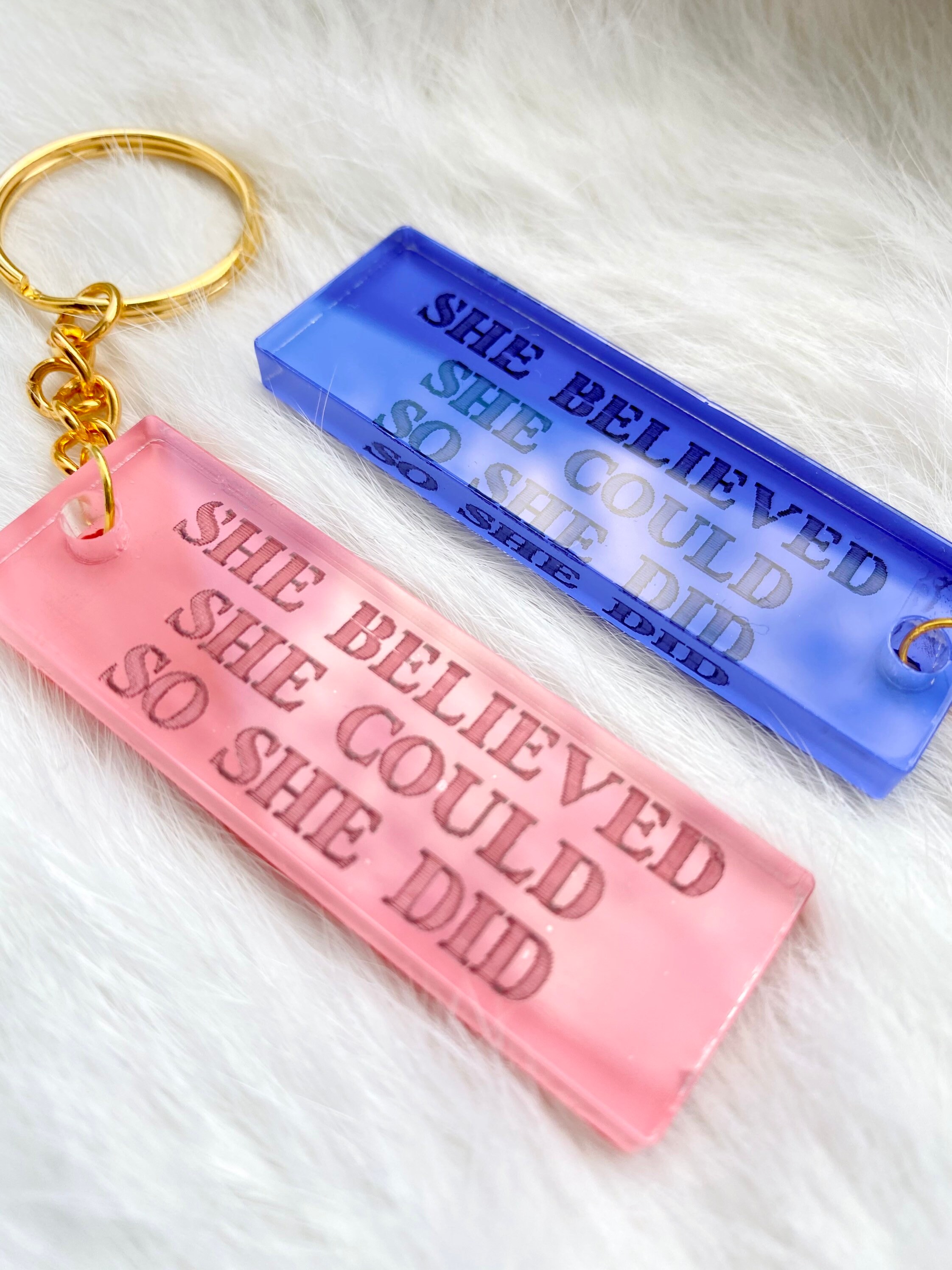 Laser Engraved Acrylic Keychain with name acrylic keychain Etsy