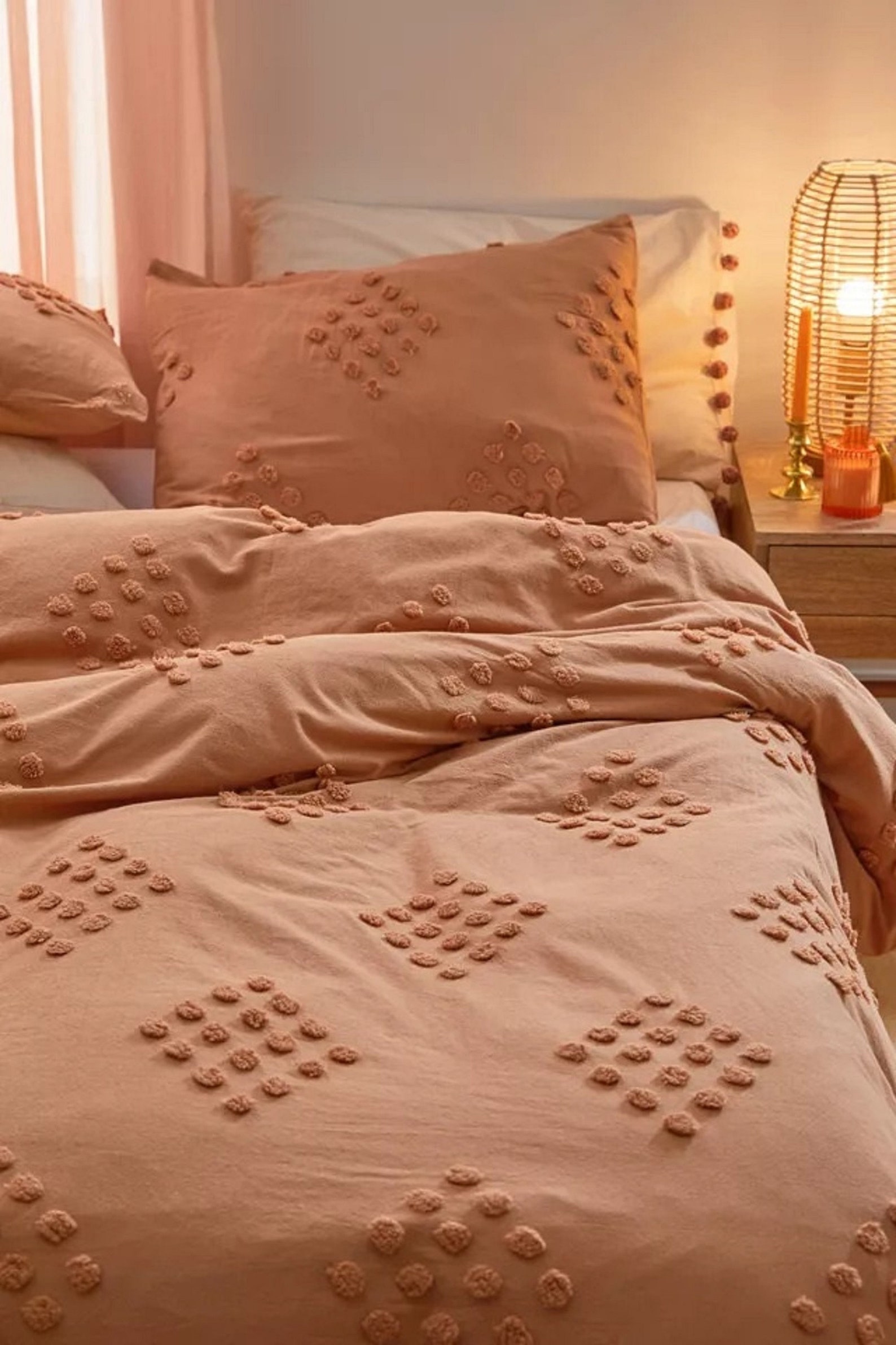 3 Piece Tufted Cotton Duvet Cover Set Boho Bedding Queen Etsy UK