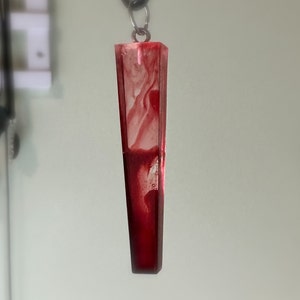 Blood Red Swirl Handmade Resin Unique Necklace
