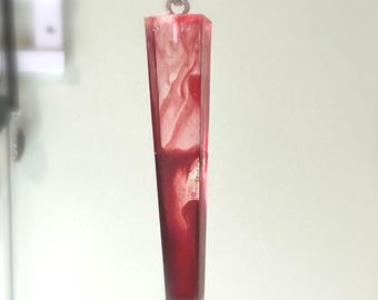Blood Red Swirl Handmade Resin Unique Necklace
