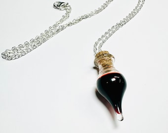 Glass Blood Vile Resin Necklace