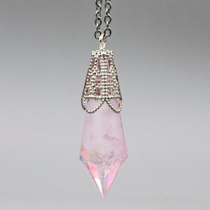 Magical Holographic Pink Resin &quot;crystal&quot; Necklace