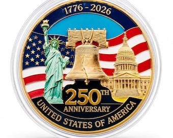 Moneda de colección del 250 aniversario de Estados Unidos – Moneda conmemorativa de 44 mm