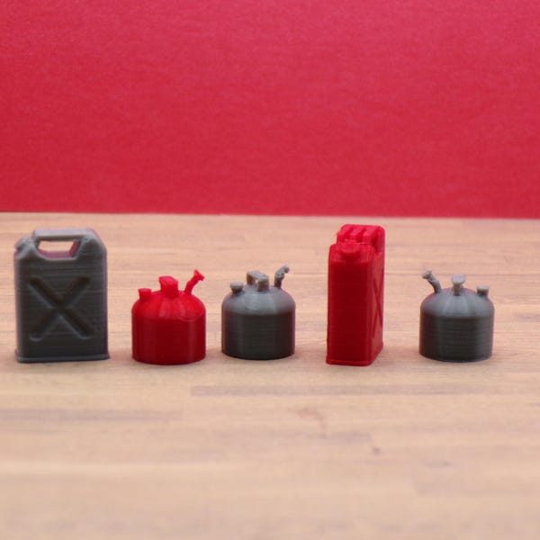 1:24 Scale Vintage-style Gas Cans-A Great Addition to a Repair Shop, Garage, or Service Station - 5-Gallon and 2.5-Gallon Versions Available