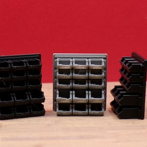 1:24 Scale Miniature Garage Parts Bin | Workshop Storage Box | Scale Model Bin for Auto Shop & Garage Dioramas | 1/25 Scale | G Scale
