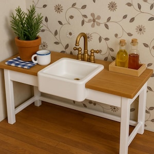 Farmhouse Sink / Farmhouse Sink with Cabinet – 1:24 Scale Miniatures