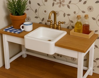 Farmhouse Sink / Farmhouse Sink with Cabinet – 1:24 Scale Miniatures