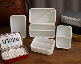 Altoids förvaringsinsatser i plåt med plåt: Allround! Perfekt för sömnad, piller, batterier, smådelar, fiske, spelminiatyrer, första hjälpen-kit