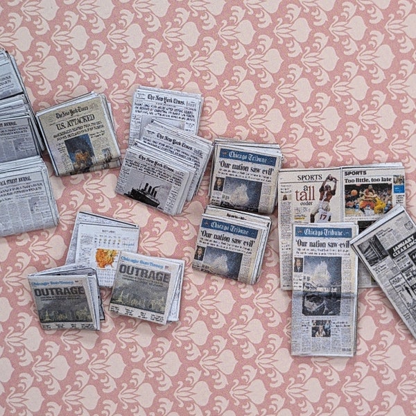 1:24 Scale Newspapers, Postcards, Shipping Labels, and Stamps