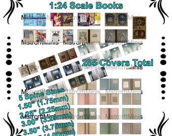 1:24 Scale Book Covers for 8.5 x 11 Scale Books - Pairs Well with Our Miniature Book Blanks