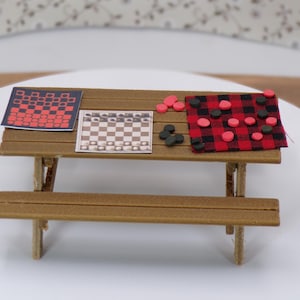 1:24 Scale Checkers, Chess, Dominos - Outdoor Jumbo Checkerboard w/Checkers