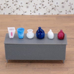 Miniatyrvaser i skala 1:24, set med 6 | Blommor | Dekorativa | Skala 1/25, G-skala | Heminredning | Blomsteraffär | Butik