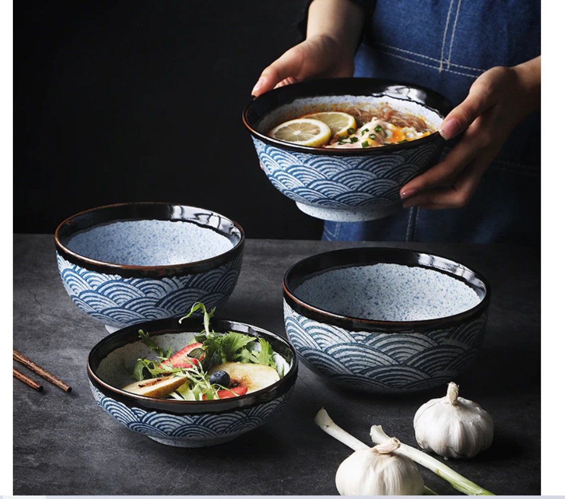 Japanese ceramic rice bowl Ramen bowl salad Noodle soup bowl Etsy