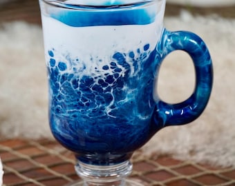 Ocean Waves Irish Mug Coffee Glasses | Coastal Decor