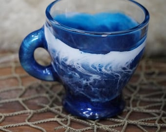 Ocean Waves Espresso Coffee Cups| Coastal Decor