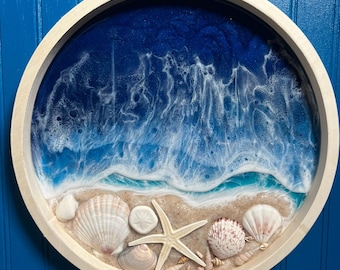 Ocean Waves And Sea Shell Seascape Wall Art