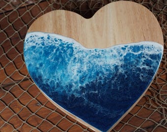 Ocean Waves Heart Charcuterie boards | Serving Trays | Serving Set
