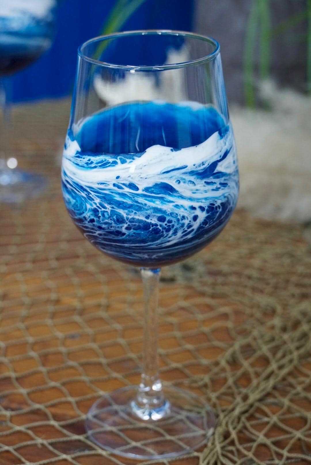 Ocean Waves Wine Glasses | Coastal Decor - Etsy