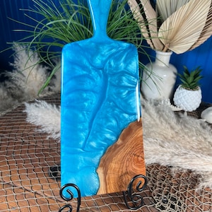 Blue Resin, Olive wood Charcuterie Board, Serving Board