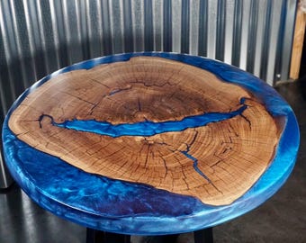 Cookie Slab Coffee Table with Epoxy Resin